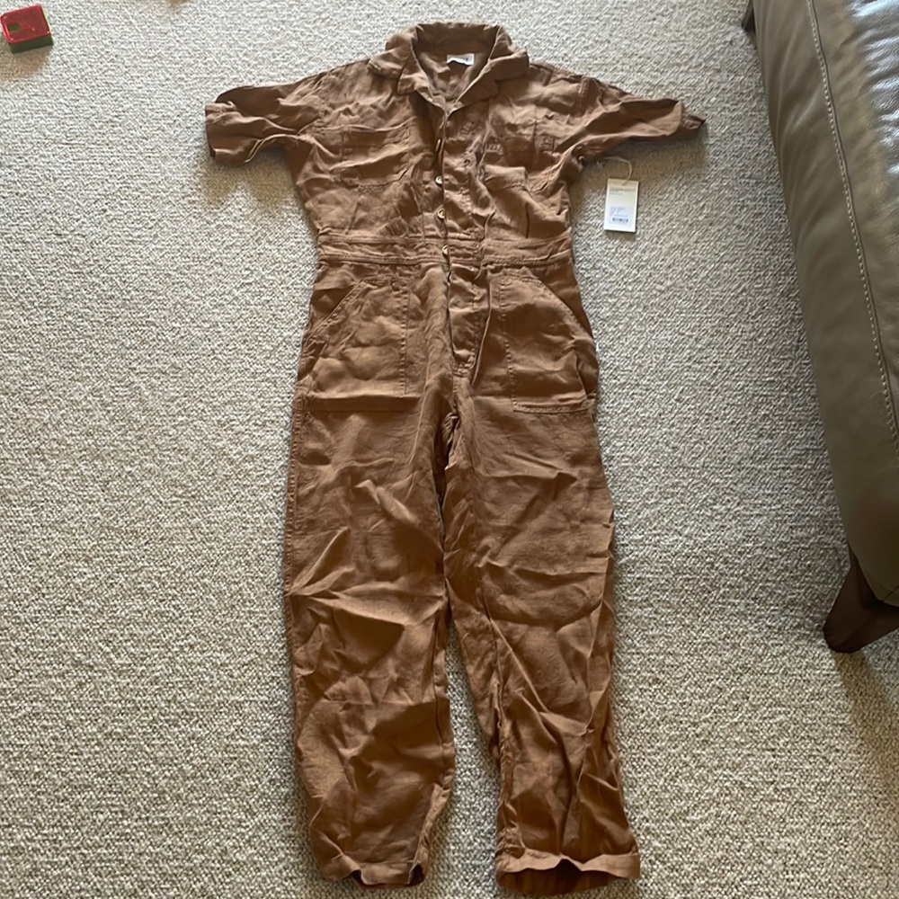 MATE the label linen short sleeve jumpsuit size S
